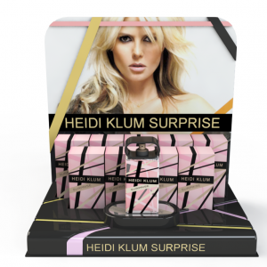 Heidi-Klum-perfume display stand